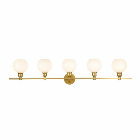 CLING Collier 5 Light Brass & Frosted White Glass Wall Sconce CL2955573